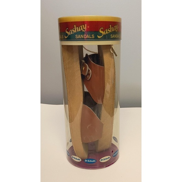 Dr scholls Shoes - Vintage Dr. Scholl's Sashay Brown Buckle Slide Sandal Sz 9 1/2 1980's